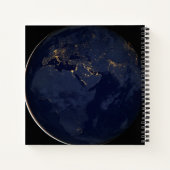 Nachtbeleuchtung in Europa, Afrika und im Nahen Os Notizblock (Rückseite)