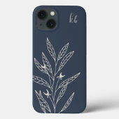Nachtblau | Mystic Boho Botanic Monogram Case-Mate iPhone Hülle (Rückseite)