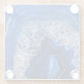 Nachtblauer Indigo-Achat-Mineralquarz-Edelstein Glasuntersetzer (Rückseite)