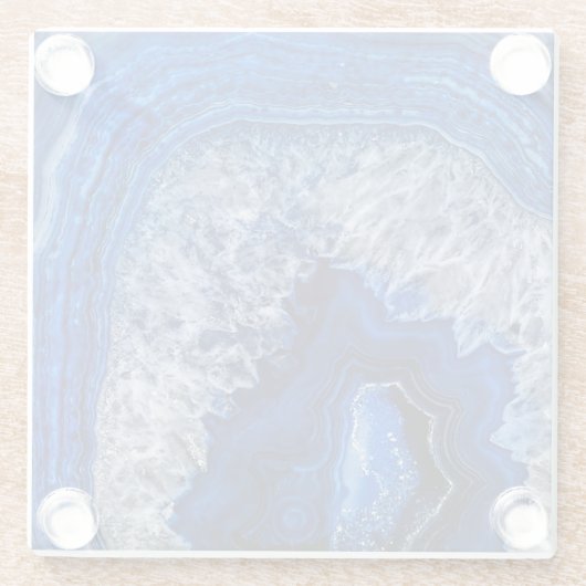 Nachtblauer Indigo-Achat-Mineralquarz-Edelstein Glasuntersetzer (Rückseite)