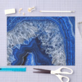 Nachtblauer Indigo-Achat-Mineralquarz-Edelstein Seidenpapier (Handwerk)