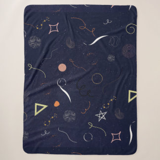 Nachtblauer Sternenhimmel-Doodle-Sharpa-Decke Sherpadecke