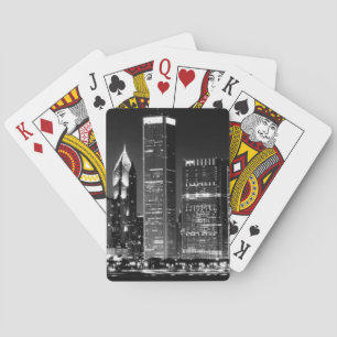 Nachtblick auf Chicagos berühmtes Stadtbild Spielkarten
