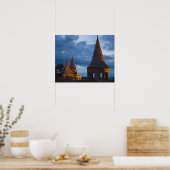 Nachtblick auf das Fischerviertel, Castle Hil Poster (Küche)