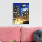 Nachtblick auf das Stadtbild von Chicago Leinwanddruck (Insitu (Wohnzimmer))