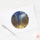 Nachtblick auf das Stadtbild von Chicago Runder Aufkleber (Umschlag)