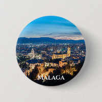 Nachtblick auf die Kathedrale von Malaga, Spanien
