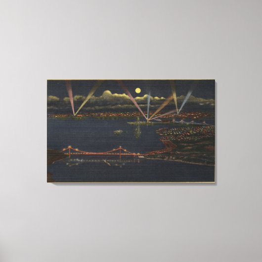 Nachtblick auf die Metropolitan Bay Leinwanddruck (Vorderseite)