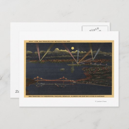 Nachtblick auf die Metropolitan Bay Postkarte (Vorne/Hinten)