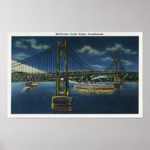 Nachtblick auf die Mid-Hudson-Brücke Poster