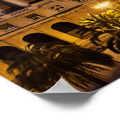 Nachtblick auf die Rambla Poster (Ecke)