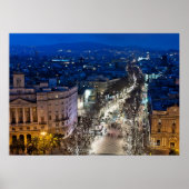 Nachtblick auf die Rambla Poster (Vorne)