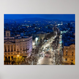 Nachtblick auf die Rambla Poster