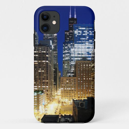 Nachtblick auf die Stadt Chicago Case-Mate iPhone Hülle (Rückseite)