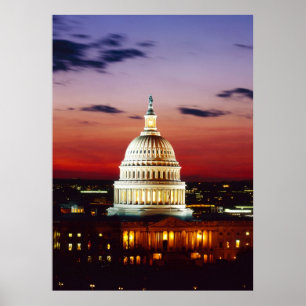 Nachtblick auf die US-Hauptstadt Poster