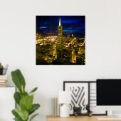 Nachtblick auf San Francisco. Poster (Heimbüro)