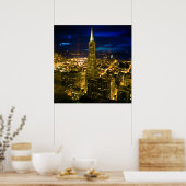 Nachtblick auf San Francisco. Poster (Küche)