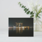 Nachtblick auf Singapur Postkarte (Stehend Vorderseite)