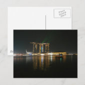 Nachtblick auf Singapur Postkarte (Vorne/Hinten)