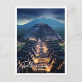 Nachtblick auf Teotihuacan Mexiko Postkarte (Vorderseite)