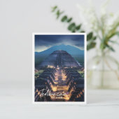 Nachtblick auf Teotihuacan Mexiko Postkarte (Stehend Vorderseite)