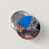 Nachtblick auf Treppe und Kirche in Split, Kroatie Button (Vorne & Hinten)