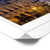 Nachtblick aus der Luft auf die Rambla (Poster) Poster (Ecke)