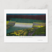 Nachtblick, Großer Coulee-Damm Postkarte (Vorderseite)