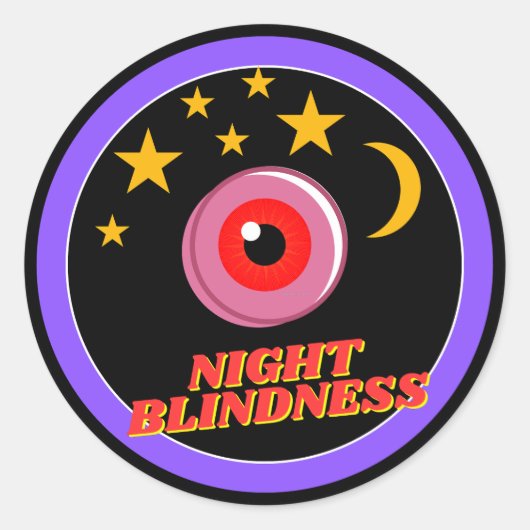 Nachtblindheit - Schwarz Runder Aufkleber (Vorderseite)