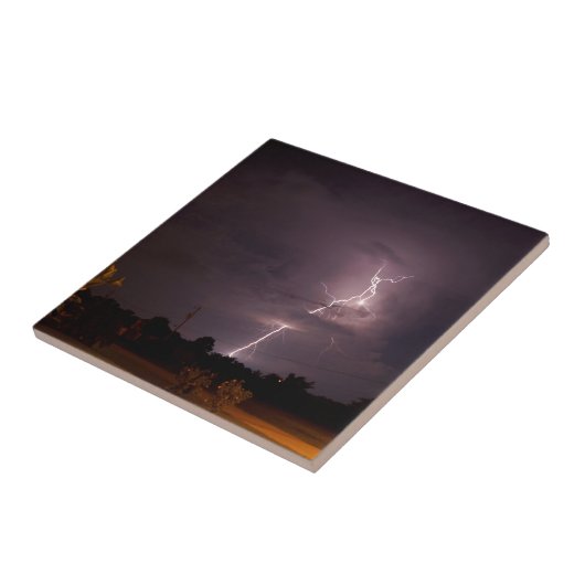 Nachtblitz Sturmwolken Fliese (Seite)