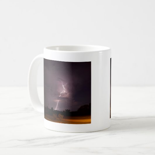 Nachtblitz Sturmwolken Kaffeetasse (Vorderseite Links)