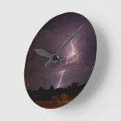 Nachtblitz Sturmwolken Runde Wanduhr (Winkel)