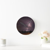 Nachtblitz Sturmwolken Runde Wanduhr (Zuhause)