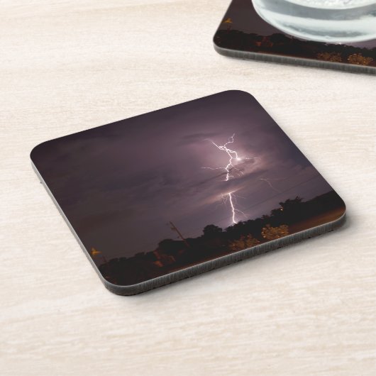 Nachtblitz Sturmwolken Untersetzer (Linke Seite)