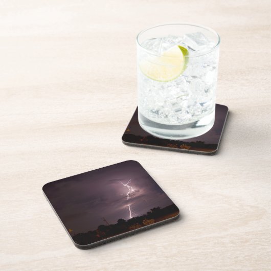 Nachtblitz Sturmwolken Untersetzer (Rechte Seite)