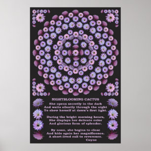 NACHTBLOOM MANDALA 3 MIT POEM POSTER