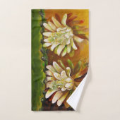 Nachtblühende Cereus-Kaktus in Blüte Badhandtuch Set (Handtuch)