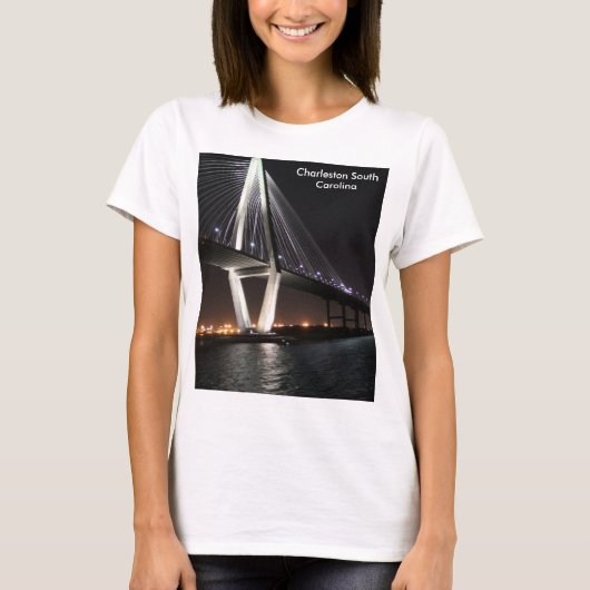 Nachtbrücke, Charleston SC, Fotografie T-Shirt (Vorderseite)