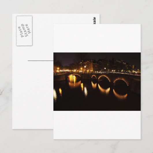Nachtbrücke Postkarte (Vorne/Hinten)