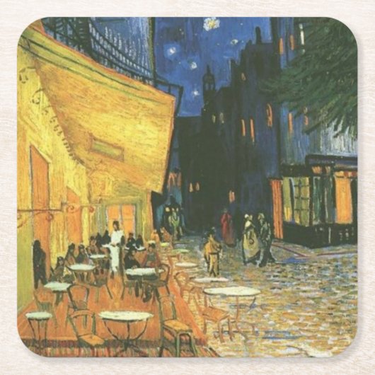 Nachtcafé Malerei von van Gogh Rechteckiger Pappuntersetzer (Vorderseite)