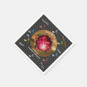 Nachtdisco Wörter & Disco Ball Abschluss Serviette (Ecke)