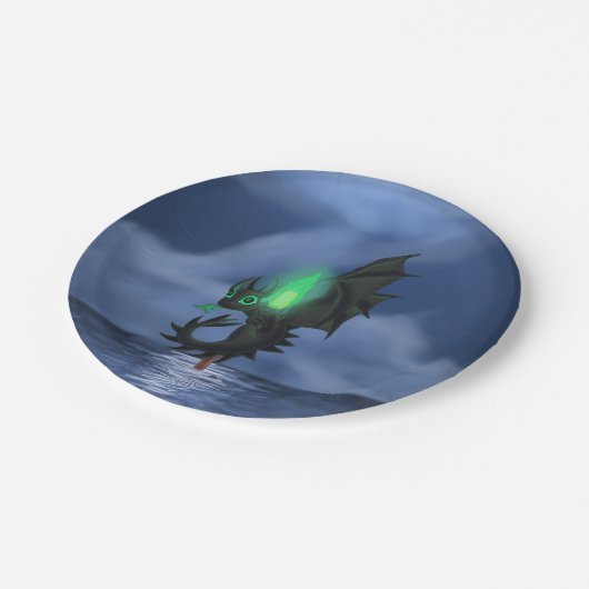 Nachtdrache Pappteller (Schrägansicht)