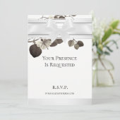 Nächte in White Satin Sepia Garten Einladungen (Stehend Vorderseite)