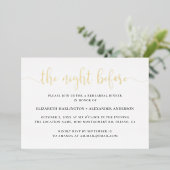 Nächte zuvor. Elegantes Abendessen mit Goldskript- Folieneinladung (Stehend vorne)