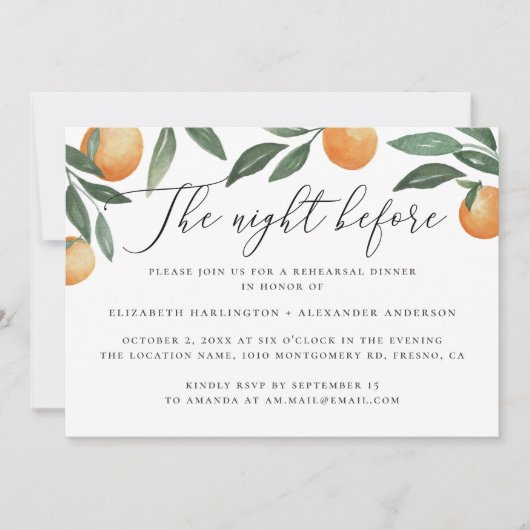 Nächte zuvor. Probe Einladung (Vorderseite)