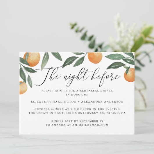 Nächte zuvor. Probe Einladung (Stehend Vorderseite)