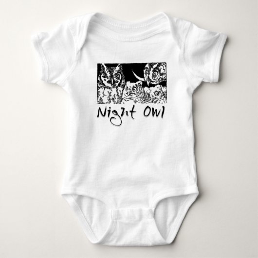 Nachteule Baby Strampler (Vorderseite)