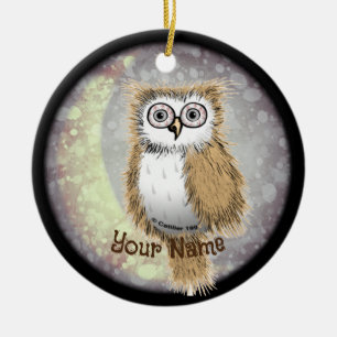 Nachteule keramik ornament