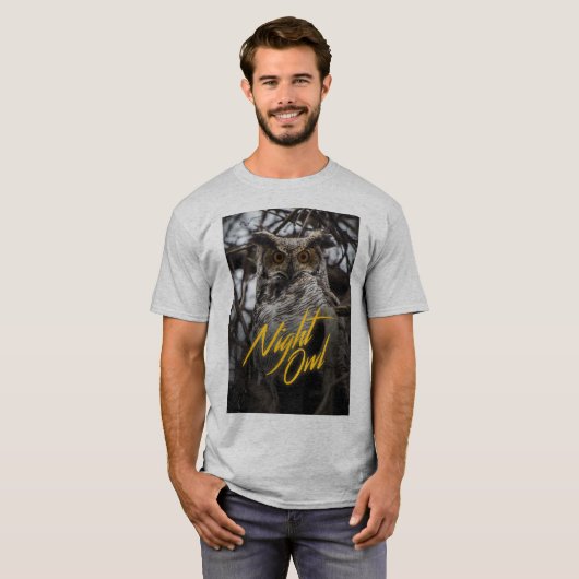 Nachteule - Retro Art-T-Shirt T-Shirt (Vorne ganz)