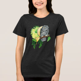 Nachteule und Mond Tri-Blend Shirt